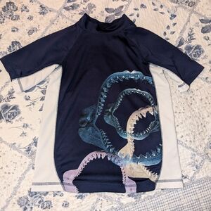 OP Blue and White Shark Rashguard Swim Shirt